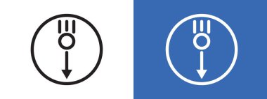 Yerçekimi simgesi logo işareti vektör ana hatları siyah ve beyaz