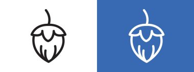 Fındık taşı simgesi simgesi işareti vektör ana hatları siyah ve beyaz