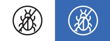 Haşere kontrol simgesi logo işareti vektör ana hatları siyah ve beyaz