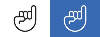 Serçe parmak simgesi simgesi işareti vektör ana hatları siyah ve beyaz