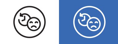 Pişmanlık ifadesi simgesi logo işareti vektör ana hatları siyah ve beyaz