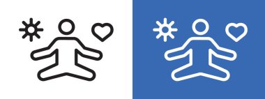 Stres yönetimi simgesi logo işareti vektör ana hatları siyah ve beyaz