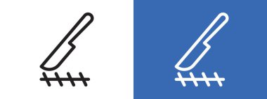 Cerrahi simge logo işareti vektör ana hatları siyah ve beyaz