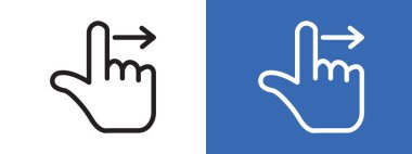 Sağ simge logo işareti vektör anahatlarını siyah ve beyaz renkle kaydır