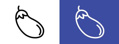 patlıcan simgesi logo işareti vektör ana hatları siyah ve beyaz