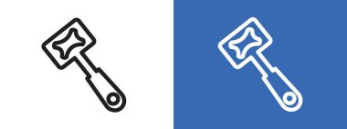 Şişe açıcı simgesi logo işareti vektör ana hatları siyah ve beyaz