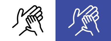 Çocuk simgesi logosu için yardım kampanyası. Siyah beyaz işaret ana hatları.