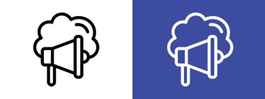 Bulut Pazarlama simgesi logosu imza vektör ana hatları siyah ve beyaz