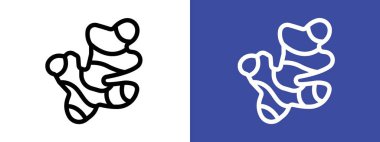 Zencefil simgesi logo işareti vektör ana hatları siyah ve beyaz