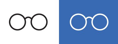 Gözlük simgesi logo işareti vektör ana hatları siyah ve beyaz