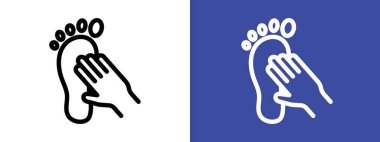 El ve ayak simgesi simgesi işareti vektör ana hatları siyah ve beyaz