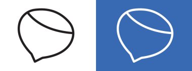 Fındık taşı simgesi simgesi işareti vektör ana hatları siyah ve beyaz