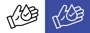 Hipoalerjenik simge logosu imza vektör ana hatları siyah ve beyaz