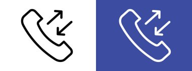 Gelen arama simgesi simgesi işareti vektör ana hatları siyah ve beyaz