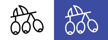 Jujube simgesi logo işareti vektör ana hatları siyah ve beyaz