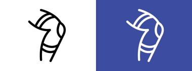 Diz Ortopedik Brace simge logosu işaret vektörü ana hatlarını siyah ve beyaz olarak belirle