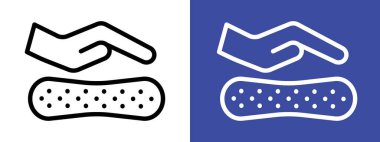 Lateks döşek malzeme simgesi logo işareti vektör ana hatları siyah ve beyaz