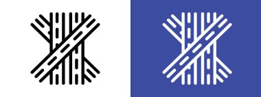 Çok seviyeli bağlantı simgesi logo işareti vektör ana hatları siyah ve beyaz