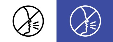 Siyah ve beyaz olarak Öksürük simgesi simgesi işareti taşıyıcı çizgisi yok