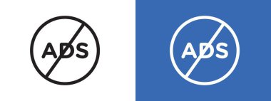 Siyah ve beyaz renkli reklam simgesi simgesi işareti vektör çizgisi yok