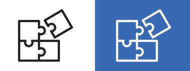 Bulmaca simgesi logo işareti vektör ana hatları siyah ve beyaz