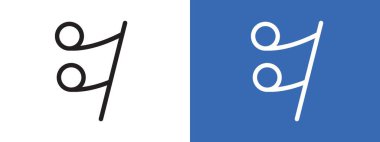 semiquaver nota simgesi logo işareti vektör ana hatları siyah ve beyaz