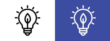 Sürdürülebilir ekolojik enerji simgesi logosu işaret çizgisi siyah ve beyaz