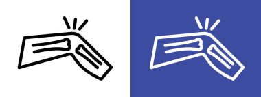 Tedavi kireçlenme simgesi logosu işaret işareti ana hatları siyah ve beyaz