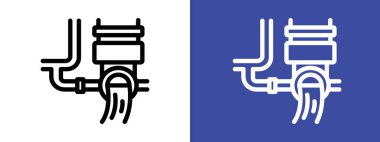 Su ikmali ikonu amblemi simgesi işaret çizgisi siyah ve beyaz renkte