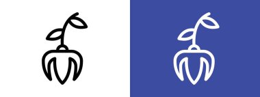 Ylang ylang simgesi logo işareti vektör ana hatları siyah ve beyaz