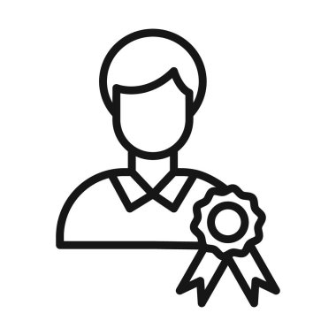 Büyükelçi simgesi Siyah çizgi sanat vektörü siyah beyaz ana hat koleksiyon işareti