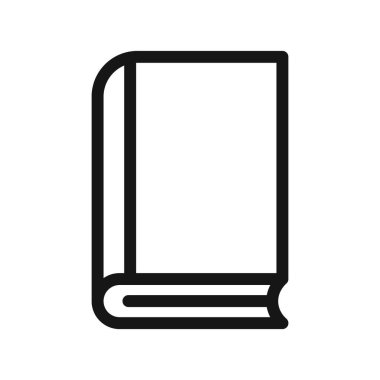 Kitap simgesi Siyah çizgi sanat vektörü siyah ve beyaz ana çizgi koleksiyon işareti