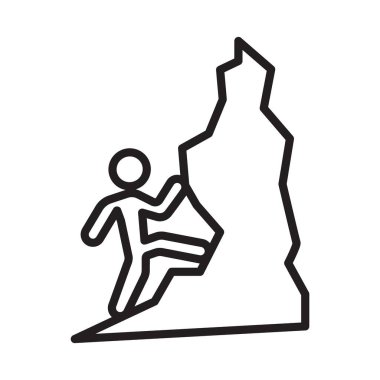 Siyah beyaz taslak koleksiyon işaretinde siyah çizgi sanat vektörüne tırmanılıyor