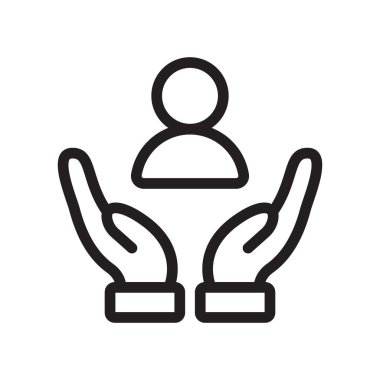 Müşteri hizmetleri simgesi Siyah çizgi sanat vektörü siyah beyaz ana hat koleksiyon işareti