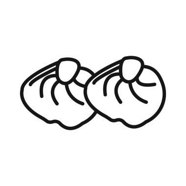 hamur köfteleri simgesi Siyah çizgi sanat vektörü siyah ve beyaz ana hatlar koleksiyon işareti