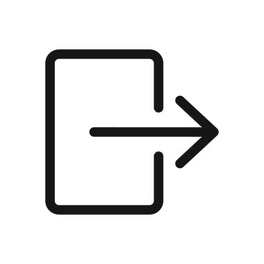 Çıkış simgesi Siyah çizgi sanat vektörü siyah ve beyaz dış hat koleksiyon işareti