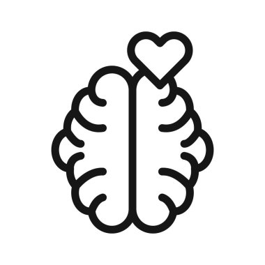 Zihinsel Sağlık simgesi Siyah çizgi sanat vektörü siyah beyaz ana hat koleksiyon işareti