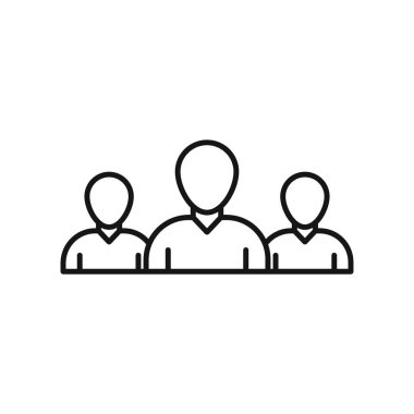 Modern takım çalışması simgesi Siyah çizgi sanat vektörü siyah ve beyaz ana hat koleksiyon işareti