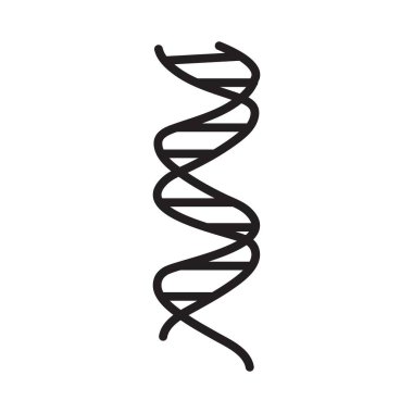 Siyah ve beyaz özet koleksiyon işaretinde DNA simgesi Siyah çizgi sanat vektörü