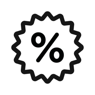 İndirim simgesi Siyah çizgi sanat vektörü siyah ve beyaz ana hatlar koleksiyon işareti