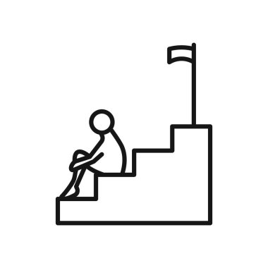 Siyah-beyaz taslak koleksiyon işaretinde hata veya başarısızlık simgesi Siyah çizgi sanat vektörü