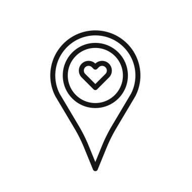 Siyah ve beyaz taslak koleksiyon işaretinde favori yer simgesi Siyah çizgi sanat vektörü