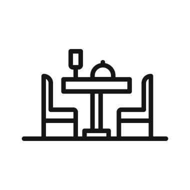 Gıda ve restoran simgesi Siyah çizgi sanat vektörü siyah ve beyaz ana hat koleksiyon tabelaları