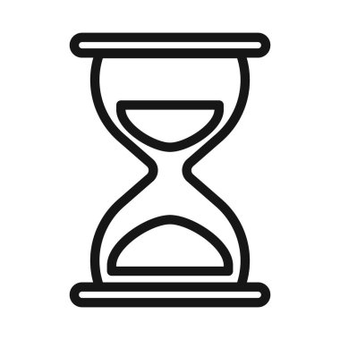 Kum Saati simgesi Siyah çizgi sanat vektörü siyah beyaz ana hat koleksiyon işareti