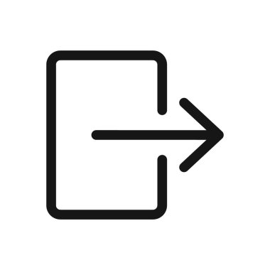 Çıkış simgesi Siyah çizgi sanat vektörü siyah ve beyaz dış hat koleksiyon işareti