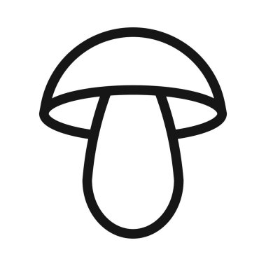 Siyah ve beyaz çizgili mantar simgesi (2) Siyah çizgi sanat vektörü koleksiyon işareti