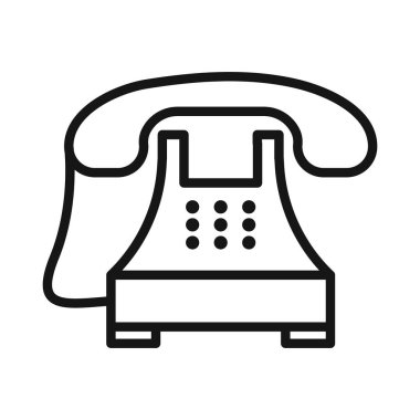 eski telefon simgesi Siyah çizgi sanat vektörü siyah beyaz çizgi koleksiyon işareti