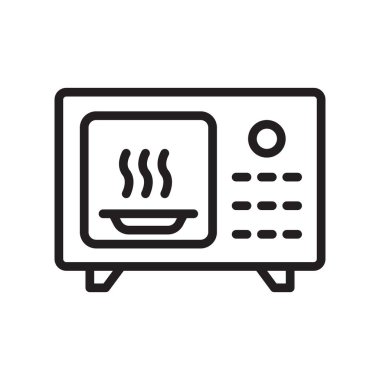 Fırın simgesi Siyah çizgi sanat vektörü siyah beyaz ana hat koleksiyon işareti