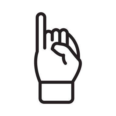 Serçe parmak simgesi Siyah çizgi sanat vektörü siyah beyaz ana hat koleksiyon işareti