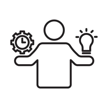 Üretken adam simgesi Siyah çizgi sanat vektörü siyah beyaz ana hat koleksiyon işareti